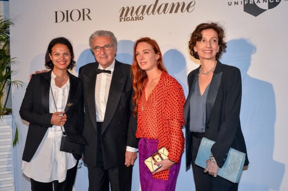 Isabelle Giordano, Serge Toubiana, Laetitia Dosch, Audrey Azoulay lors du dîner "Dior - Madame Figaro Unifrance" à l'hôtel JW Marriott lors du 71ème Festival International du Film de Cannes le 12 mai 2018. CVS-Veeren/Bestimage
