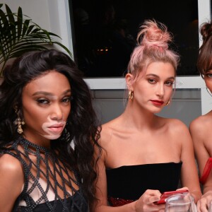 Winnie Harlow, Hailey Baldwin, Bella Hadid lors du dîner "Dior - Madame Figaro Unifrance" à l'hôtel JW Marriott lors du 71ème Festival International du Film de Cannes le 12 mai 2018. CVS-Veeren/Bestimage