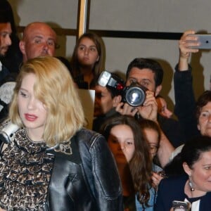 Léa Seydoux arrive au dîner "Dior - Madame Figaro" à l'hôtel JW Marriott lors du 71ème Festival International du Film de Cannes, le 12 mai 2018.