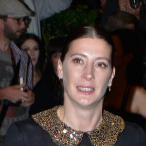 Marie-Agnès Gillot (habillée en robe Dior) arrive au dîner "Dior - Madame Figaro" à l'hôtel JW Marriott lors du 71ème Festival International du Film de Cannes, le 12 mai 2018.