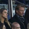 Hervé Renard et sa fille Candide dans les tribunes du parc des Princes lors du au match de football de Ligue 1 Paris Saint-Germain contre Espérance sportive Troyes Aube Champagne à Paris, France, le 19 novembre 2017. © Cyril Moreau/Bestimage