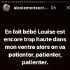 Alexia Mori (Secret Story 7) retrace sa première grossesse à l'occasion de l'anniversaire de sa fille, Louise sur Instagram. Mai 2018.