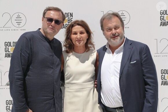 Exclusif - Claude Hugot (directeur général des relations publiques de l'alliance Renault - Nissan - Mitsubishi), Pierre Hermé et sa femme Valérie Franceschi - Brunch HFPA Renault au club by Albane lors du 71ème Festival International de Cannes; France, le 18 mai 2018. © CVS/Bestimage