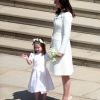 Mariage du prince Harry et de Meghan Markle - Kate Middleton et sa fille la princesse Charlotte de Cambridge à la sortie de la chapelle St. George au château de Windsor, Royaume Uni, le 19 mai 2018.