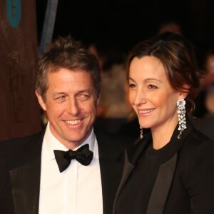 Hugh Grant et sa compagne Anna Eberstein (enceinte), à la 71ème cérémonie des British Academy Film Awards (BAFTA) au Royal Abert Hall à Londres, le 18 février 2018. © Ray Tang via Zuma Press/Bestimage