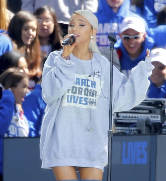 Ariana Grande à la March For Our Lives à New York, le 24 mars 2018
