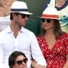 Pippa Middleton (enceinte) et son mari James Matthews lors des Internationaux de Tennis de Roland-Garros à Paris, France, le 27 mai 2018. © Jacovides-Moreau/Bestimage