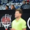 Kristina Mladenovic soutenant son petit ami Dominic Thiem à l'Open d'Australie le 22 janvier 2018.