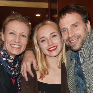 Alexandra Lamy, Chloé Jouannet et son père Thomas Jouannet - Représentation de la pièce "Les Monologues du Vagin" au théâtre le Comédia à Paris le 12 mars 2018. © Guirec Coadic/Bestimage