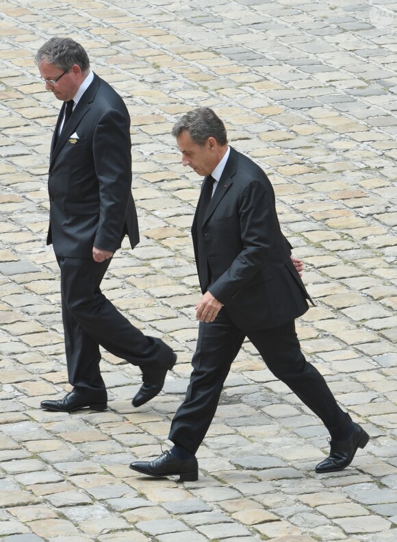 Nicolas Sarkozy - Arrivées aux obsèques de Serge Dassault en la cathédrale Saint-Louis-des-Invalides à Paris, le 1er juin 2018. © Guirec Coadic/Bestimage