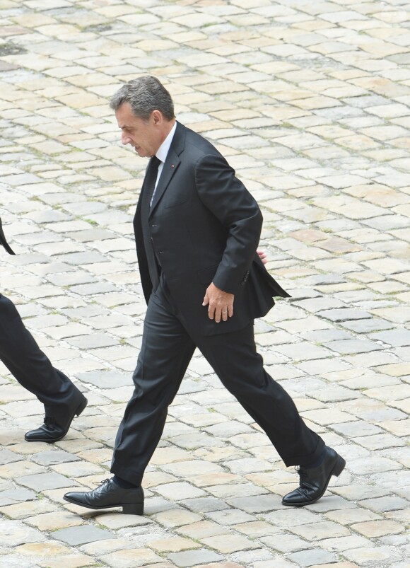 Nicolas Sarkozy - Arrivées aux obsèques de Serge Dassault en la cathédrale Saint-Louis-des-Invalides à Paris, le 1er juin 2018. © Guirec Coadic/Bestimage