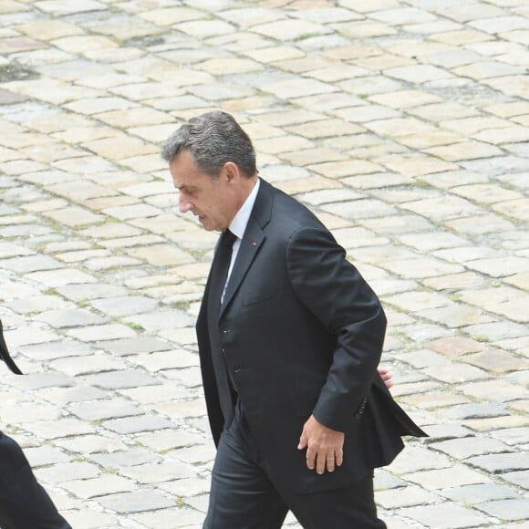 Nicolas Sarkozy - Arrivées aux obsèques de Serge Dassault en la cathédrale Saint-Louis-des-Invalides à Paris, le 1er juin 2018. © Guirec Coadic/Bestimage