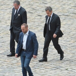 Nicolas Sarkozy - Arrivées aux obsèques de Serge Dassault en la cathédrale Saint-Louis-des-Invalides à Paris, le 1er juin 2018. © Guirec Coadic/Bestimage