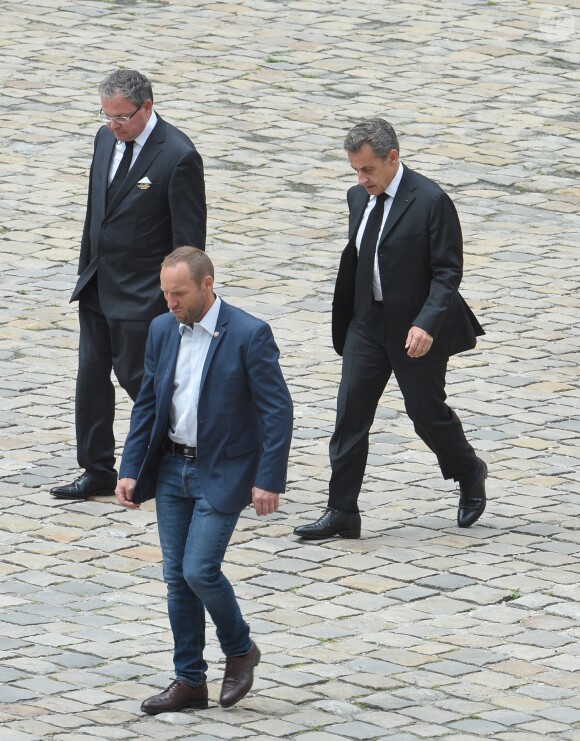 Nicolas Sarkozy - Arrivées aux obsèques de Serge Dassault en la cathédrale Saint-Louis-des-Invalides à Paris, le 1er juin 2018. © Guirec Coadic/Bestimage