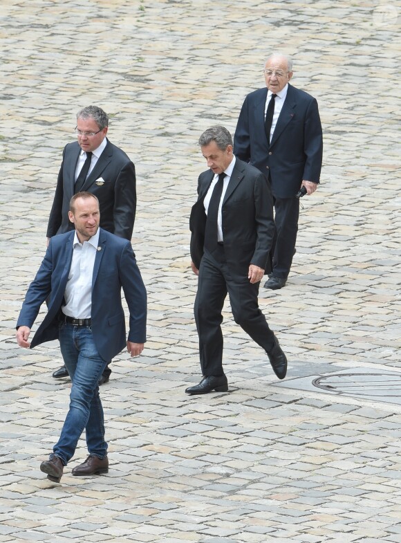 Nicolas Sarkozy - Arrivées aux obsèques de Serge Dassault en la cathédrale Saint-Louis-des-Invalides à Paris, le 1er juin 2018. © Guirec Coadic/Bestimage