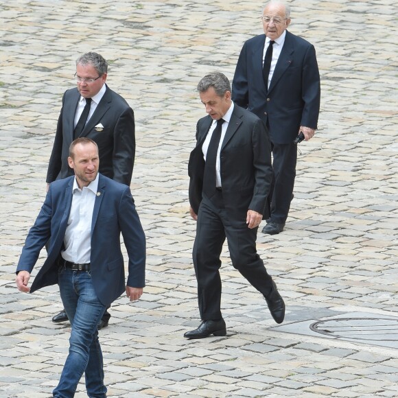 Nicolas Sarkozy - Arrivées aux obsèques de Serge Dassault en la cathédrale Saint-Louis-des-Invalides à Paris, le 1er juin 2018. © Guirec Coadic/Bestimage