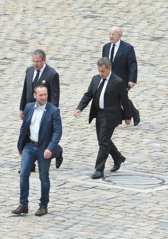 Nicolas Sarkozy - Arrivées aux obsèques de Serge Dassault en la cathédrale Saint-Louis-des-Invalides à Paris, le 1er juin 2018. © Guirec Coadic/Bestimage