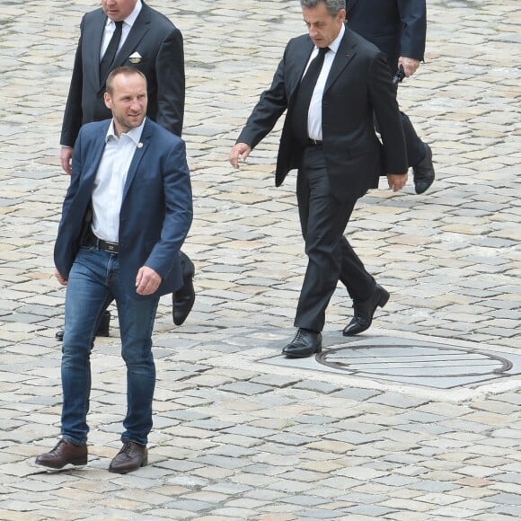 Nicolas Sarkozy - Arrivées aux obsèques de Serge Dassault en la cathédrale Saint-Louis-des-Invalides à Paris, le 1er juin 2018. © Guirec Coadic/Bestimage