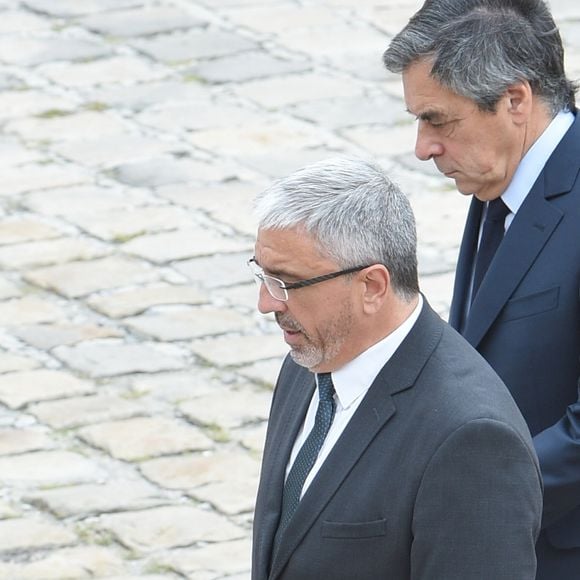 François Fillon - Arrivées aux obsèques de Serge Dassault en la cathédrale Saint-Louis-des-Invalides à Paris, le 1er juin 2018. © Guirec Coadic/Bestimage