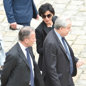 Henri Proglio, Roger Karoutchi et Rachida Dati - Obsèques de Serge Dassault en la cathédrale Saint-Louis-des-Invalides suivi des honneurs militaires à Paris. Le 1er juin 2018 © Coadic Guirec / Bestimage