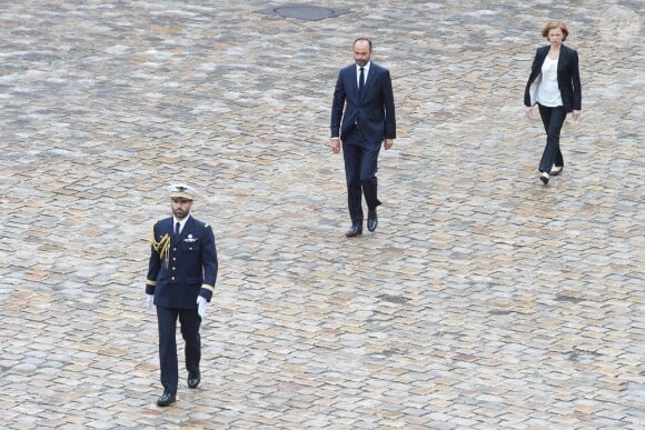 Edouard Philippe - Obsèques de Serge Dassault en la cathédrale Saint-Louis-des-Invalides suivi des honneurs militaires à Paris. Le 1er juin 2018 © Coadic Guirec / Bestimage