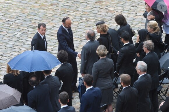 Edouard Philippe - Obsèques de Serge Dassault en la cathédrale Saint-Louis-des-Invalides suivi des honneurs militaires à Paris. Le 1er juin 2018 © Coadic Guirec / Bestimage