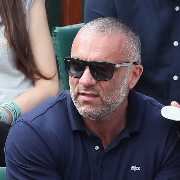 Amel Bent et son mari Patrick Antonelli dans les tribunes des internationaux de tennis de Roland Garros à Paris, France, le 3 juin 2018. © Dominique Jacovides - Cyril Moreau/Bestimage