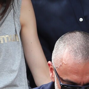 Amel Bent et son mari Patrick Antonelli dans les tribunes des internationaux de tennis de Roland Garros à Paris, France, le 3 juin 2018. © Dominique Jacovides - Cyril Moreau/Bestimage