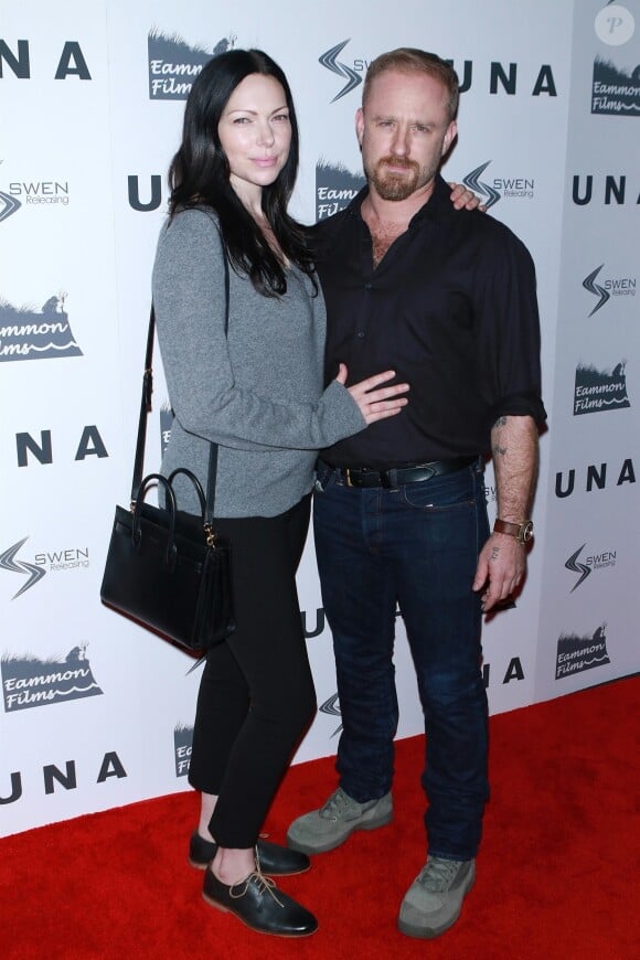 Laura Prepon et son fiancé Ben Foster à la projection du film "Una" au cinéma Letmark Sunshine à New York, le 4 octobre 2017.