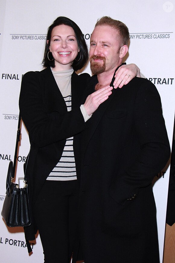 Laura Prepon et son fiancé Ben Foster à la première de "Final Portrait" au musée Solomon R. Guggenheim à New York, le 22 mars 2018.