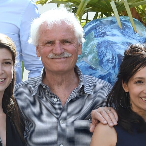 Chloé Nabédian, Yann Arthus-Bertrand, Marlène Duret et Evelyne Dhéliat - 15éme Forum international de la météo et du climat parainné par Y. Arthus-Bertrand à Paris le 3 juin 2018. © Giancarlo Gorassini/Bestimage