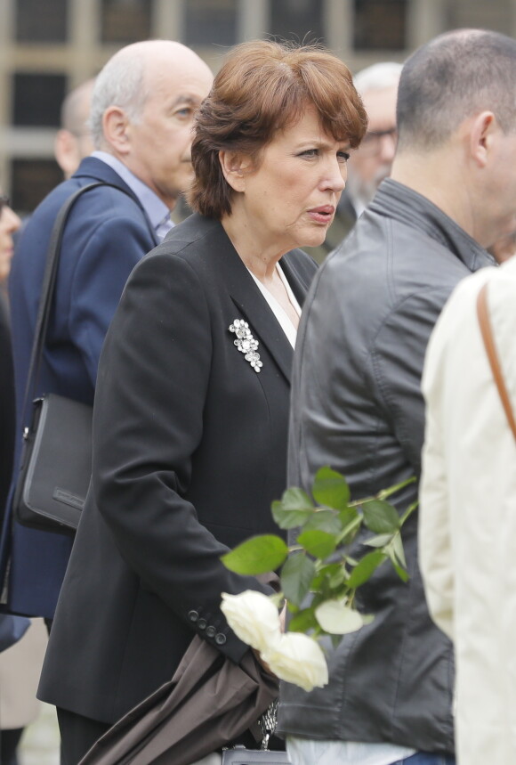 Roselyne Bachelot - Obsèques de Christophe Michel (mari de JL Romero) au crématorium du cimetière du Père Lachaise à Paris le 6 juin 2018.
