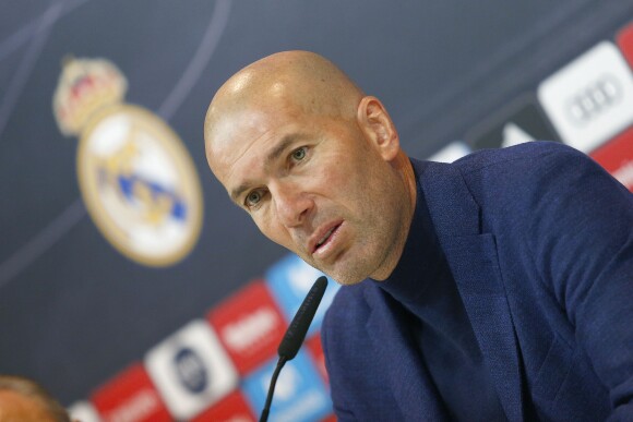 Zinedine Zidane en conférence de presse pour annoncer son départ du Real Madrid. Le 31 mai 2018.