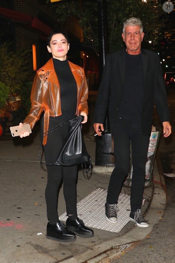 Rose McGowan et Anthony Bourdain sont allés dîner au Locanda Verde à New York le 2 novembre 2017