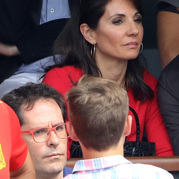 Zinédine Zidane et sa femme Véronique dans les tribunes des Internationaux de France de Tennis de Roland Garros à Paris, le 10 juin 2018. © Dominique Jacovides - Cyril Moreau/Bestimage