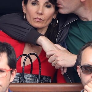 Zinédine Zidane et sa femme Véronique dans les tribunes des Internationaux de France de Tennis de Roland Garros à Paris, le 10 juin 2018. © Dominique Jacovides - Cyril Moreau/Bestimage