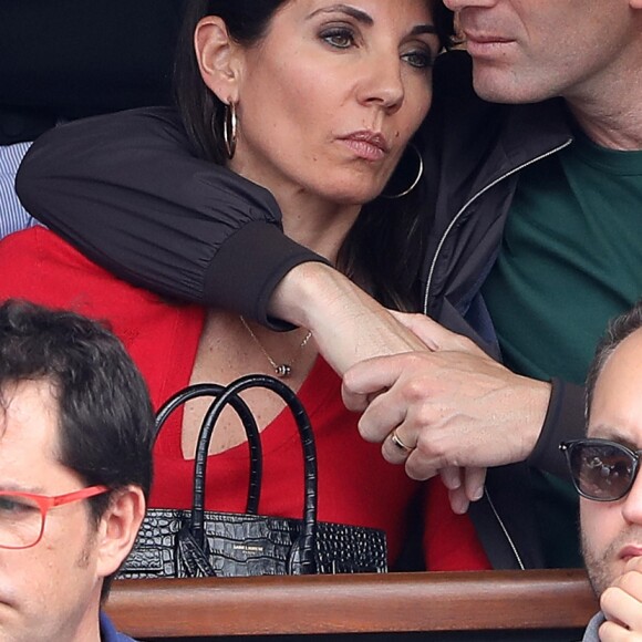Zinédine Zidane et sa femme Véronique dans les tribunes des Internationaux de France de Tennis de Roland Garros à Paris, le 10 juin 2018. © Dominique Jacovides - Cyril Moreau/Bestimage