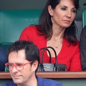 Zinédine Zidane et sa femme Véronique dans les tribunes des Internationaux de France de Tennis de Roland Garros à Paris, le 10 juin 2018. © Dominique Jacovides - Cyril Moreau/Bestimage