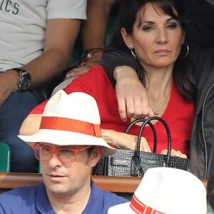 Zinédine Zidane et sa femme Véronique dans les tribunes des Internationaux de France de Tennis de Roland Garros à Paris, le 10 juin 2018. © Dominique Jacovides - Cyril Moreau/Bestimage