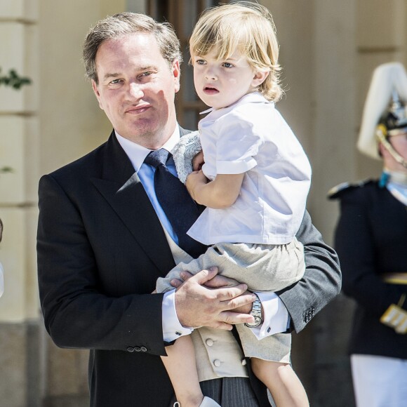 Christopher O'Neill et le prince Nicolas - Baptême de la princesse Adrienne de Suède à Stockholm au palais de Drottningholm en Suède le 8 juin 2018 Princess Adrienne's christening, Drottningholm Palace Chapel, Stockholm, Sweden 2018-06-0808/06/2018 - Stockholm