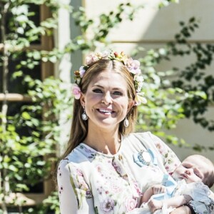 La princesse Madeleine de Suède et son mari, Christopher O'Neill en compagnie de leurs enfants, la princesse Leonore, le prince Nicolas et la princesse Adrienne - Baptême de la princesse Adrienne de Suède à Stockholm au palais de Drottningholm en Suède le 8 juin 2018