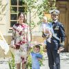 La princesse Sofia, le prince Carl Philip et leurs enfants le prince Gabriel et le prince Alexander - Baptême de la princesse Adrienne de Suède à Stockholm au palais de Drottningholm en Suède le 8 juin 2018