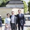 Louise Gottlieb Thott, Dag Werner et Christoffer Cederlund - Baptême de la princesse Adrienne de Suède à Stockholm au palais de Drottningholm en Suède le 8 juin 2018