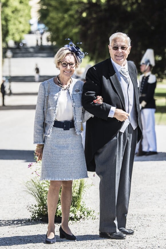 Jill Bernadotte af Wisborg et Bertil Bernadotte af Wisborg - Baptême de la princesse Adrienne de Suède à Stockholm au palais de Drottningholm en Suède le 8 juin 2018
