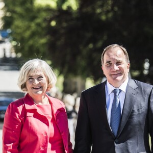 Ulla Lofven et son mari le premier ministre Stefan Lofven - Baptême de la princesse Adrienne de Suède à Stockholm au palais de Drottningholm en Suède le 8 juin 2018
