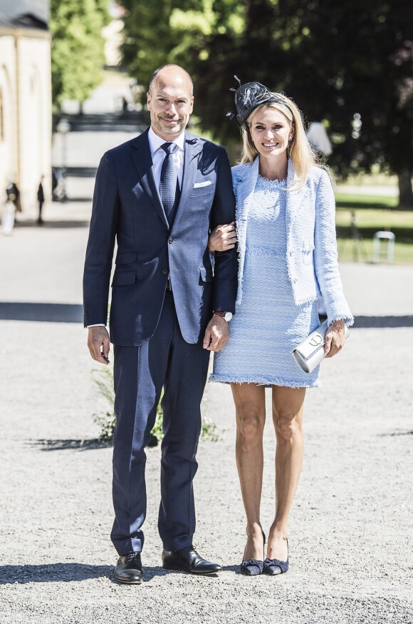 Cedric Notz et Andrea Engsall Brodin - Baptême de la princesse Adrienne de Suède à Stockholm au palais de Drottningholm en Suède le 8 juin 2018