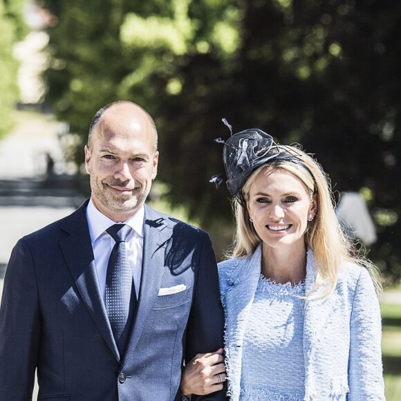 Cedric Notz et Andrea Engsall Brodin - Baptême de la princesse Adrienne de Suède à Stockholm au palais de Drottningholm en Suède le 8 juin 2018