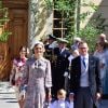 La princesse Victoria, le prince Daniel et le prince Oscar - Baptême de la princesse Adrienne de Suède à Stockholm au palais de Drottningholm en Suède le 8 juin 2018