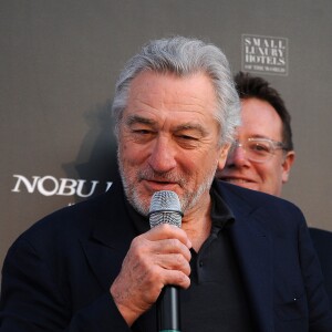 Robert De Niro, Nobu Matsuhisa et Meir Tepper à l'inauguration du "Nobu Hotel" à Marbella, le 16 mai 2018.