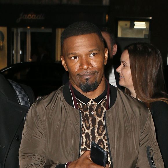 Jamie Foxx à la sortie de la soirée "2018 NBCUniversal Upfront" au Rockfeller Center à New York, le 14 mai 2018.